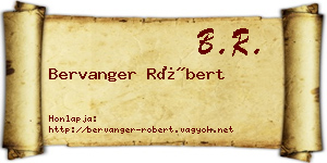 Bervanger Róbert névjegykártya