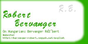 robert bervanger business card